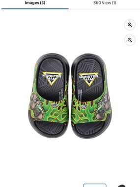 Monster Jam Little and Big Boys Slide Sandals